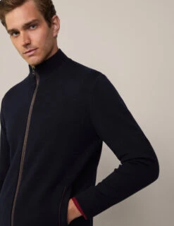 Hackett Pure Wool High Neck Zip Up Jumper -Marksandspencer Sale Store Pure Wool High Neck Zip Up Jumper 2