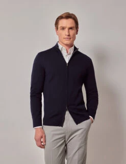 Pure Wool Zip Up Jumper