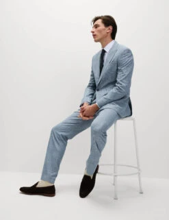 Regular Fit Check Suit Trousers -Marksandspencer Sale Store Regular Fit Check Suit Trousers 3