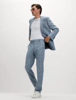 Regular Fit Check Suit Trousers -Marksandspencer Sale Store Regular Fit Check Suit Trousers 4