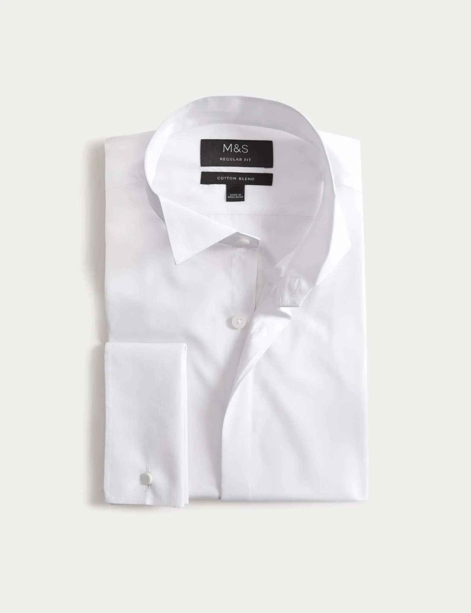 Regular Fit Cotton Blend Dress Shirt 2 Regular Fit Cotton Blend Dress Shirt - Image 2