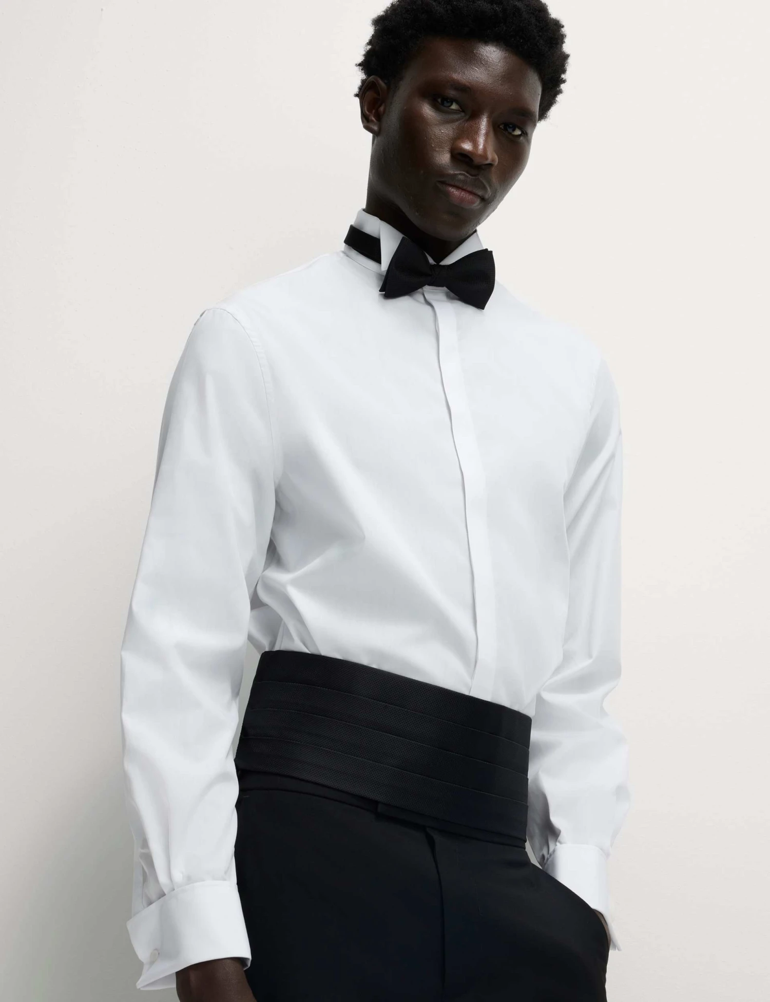 Regular Fit Cotton Blend Dress Shirt 4 Regular Fit Cotton Blend Dress Shirt - Image 4