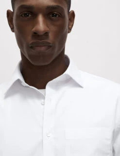 Regular Fit Cotton Blend Short Sleeve Shirt -Marksandspencer Sale Store Regular Fit Cotton Blend Short Sleeve Shirt 3