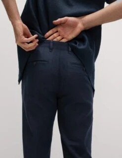 Regular Fit Cotton Linen Blend Chinos -Marksandspencer Sale Store Regular Fit Cotton Linen Blend Chinos 4