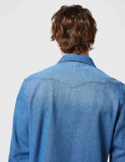 Wrangler Regular Fit Denim Shirt -Marksandspencer Sale Store Regular Fit Denim Shirt 4