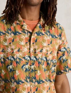 WHITE STUFF Regular Fit Linen Blend Floral Short Sleeve Shirt 16 WHITE STUFF Regular Fit Linen Blend Floral Short Sleeve Shirt -Marksandspencer Sale Store Regular Fit Linen Blend Floral Short Sleeve Shirt 4