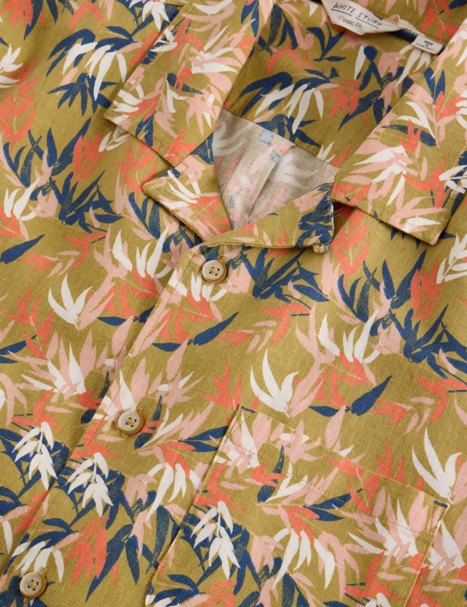 WHITE STUFF Regular Fit Linen Blend Floral Short Sleeve Shirt 6 WHITE STUFF Regular Fit Linen Blend Floral Short Sleeve Shirt - Image 6