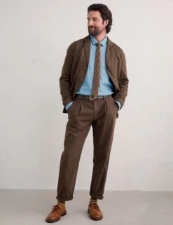 Regular Fit Linen Rich Cargo Trousers