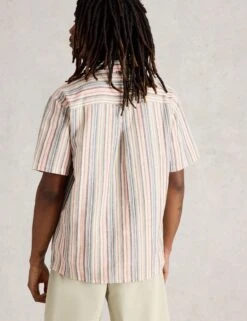 WHITE STUFF Regular Fit Linen Rich Striped Shirt -Marksandspencer Sale Store Regular Fit Linen Rich Striped Shirt 3