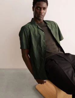 Jaeger Regular Fit Luxury Cotton Silk Blend Shirt -Marksandspencer Sale Store Regular Fit Luxury Cotton Silk Blend Shirt 3