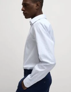 Regular Fit Luxury Cotton Striped Shirt -Marksandspencer Sale Store Regular Fit Luxury Cotton Striped Shirt 5