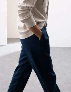 Regular Fit Lyocell Blend Single Pleat Trousers -Marksandspencer Sale Store Regular Fit Lyocell Blend Single Pleat Trousers 6