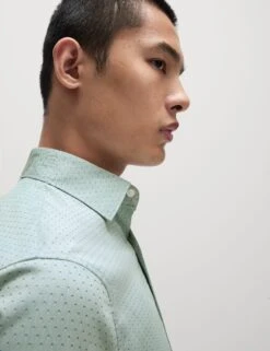 Regular Fit Pure Cotton Dobby Spot Shirt