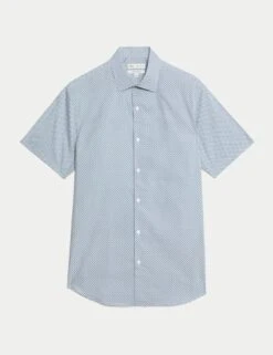 Regular Fit Pure Cotton Printed Shirt 14 Regular Fit Pure Cotton Printed Shirt -Marksandspencer Sale Store Regular Fit Pure Cotton Printed Shirt 1