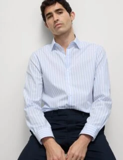 Regular Fit Pure Cotton Striped Shirt