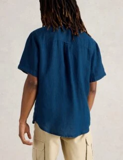 WHITE STUFF Regular Fit Pure Linen Short Sleeve Shirt -Marksandspencer Sale Store Regular Fit Pure Linen Short Sleeve Shirt 3