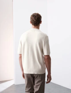 Relaxed Button Through Knitted Polo Shirt -Marksandspencer Sale Store Relaxed Button Through Knitted Polo Shirt 6