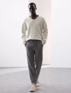 Relaxed Milano Knit V-Neck Jumper -Marksandspencer Sale Store Relaxed Milano Knit V Neck Jumper 4