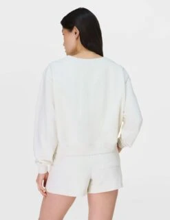 Sweaty Betty Revive Cotton Rich V-Neck Crop Sweatshirt -Marksandspencer Sale Store Revive Cotton Rich V Neck Crop Sweatshirt 4