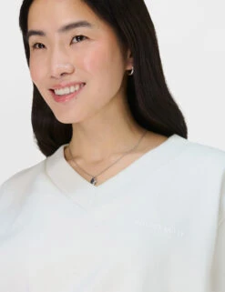 Sweaty Betty Revive Cotton Rich V-Neck Crop Sweatshirt -Marksandspencer Sale Store Revive Cotton Rich V Neck Crop Sweatshirt 5