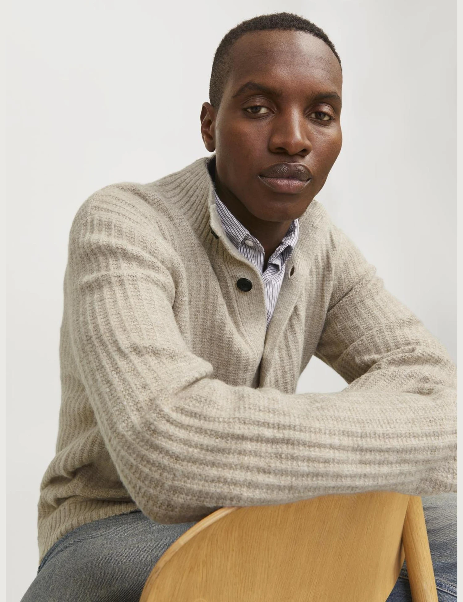 Jack & Jones Ribbed Funnel Neck Cardigan 5 Jack & Jones Ribbed Funnel Neck Cardigan - Image 5