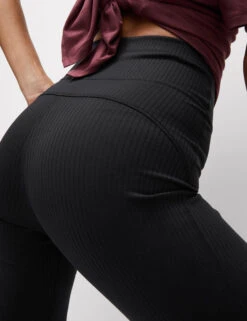 Ribbed High Waisted Flared Yoga Leggings -Marksandspencer Sale Store Ribbed High Waisted Flared Yoga Leggings 4