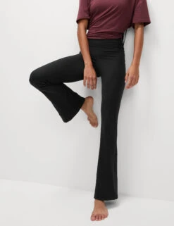 Ribbed High Waisted Flared Yoga Leggings -Marksandspencer Sale Store Ribbed High Waisted Flared Yoga Leggings 5