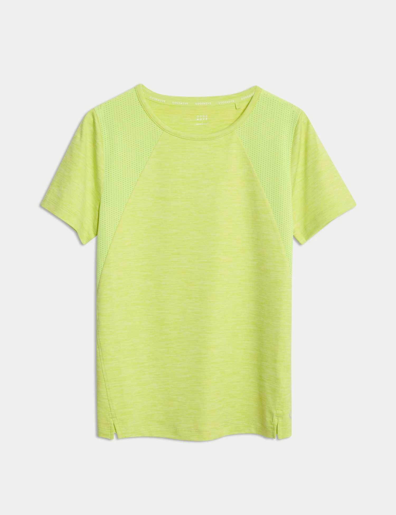 Round Neck Mesh Panel Relaxed T-Shirt 2 Round Neck Mesh Panel Relaxed T-Shirt - Image 2