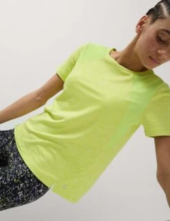 Round Neck Mesh Panel Relaxed T-Shirt