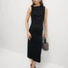 Round Neck Ruched Midi Bodycon Dress 9 Round Neck Ruched Midi Bodycon Dress -Marksandspencer Sale Store Round Neck Ruched Midi Bodycon Dress