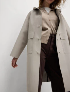 Rubber Hooded Clean Longline Parka Coat -Marksandspencer Sale Store Rubber Hooded Clean Longline Parka Coat 2