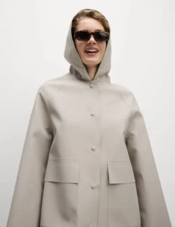 Rubber Hooded Clean Longline Parka Coat -Marksandspencer Sale Store Rubber Hooded Clean Longline Parka Coat 5
