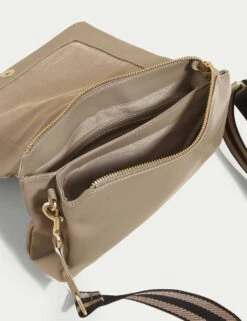 Faux Leather Messenger Cross Body Bag -Marksandspencer Sale Store SD 01 T01 1015V MS X EC 2