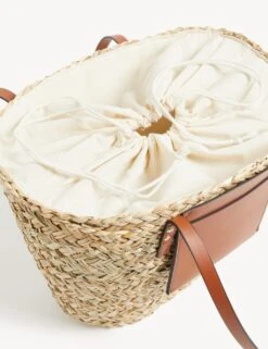 Straw Striped Tote Bag -Marksandspencer Sale Store SD 01 T01 1123Y V0 X EC 2
