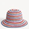 Striped Crochet Bucket Hat -Marksandspencer Sale Store SD 01 T01 5230F ZZ X EC 90