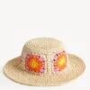 Floral Crochet Bucket Hat -Marksandspencer Sale Store SD 01 T01 5270F K4 X EC 90