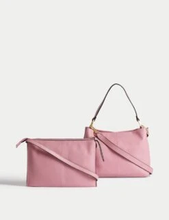 Leather Multi Pocket Cross Body Bag -Marksandspencer Sale Store SD 01 T01 9893E SR X EC 6