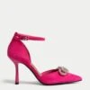 Suede Ankle Strap Stiletto Heel Court Shoes -Marksandspencer Sale Store SD 01 T02 8817A BQ X EC 0