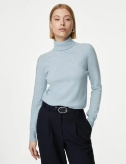 Pure Cashmere Roll Neck Jumper -Marksandspencer Sale Store SD 01 T38 3067 KP X EC 2