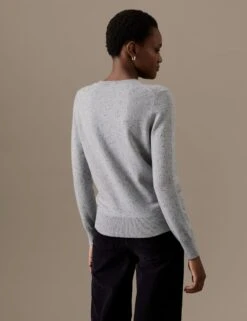 Pure Cashmere Textured Crew Neck Jumper -Marksandspencer Sale Store SD 01 T38 3394A T4 X EC 3