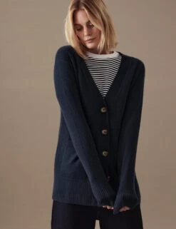 Pure Cashmere V-Neck Button Front Cardigan -Marksandspencer Sale Store SD 01 T38 4201 F0 X EC 2