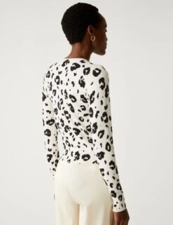 Animal Print Button Through Cardigan -Marksandspencer Sale Store SD 01 T38 5765C Y8 X EC 3