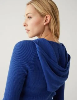 Cotton Rich Ribbed Hoodie -Marksandspencer Sale Store SD 01 T38 6305 BN X EC 3