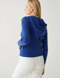 Cotton Rich Ribbed Hoodie -Marksandspencer Sale Store SD 01 T38 6305 BN X EC 4