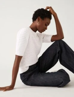 Cotton Rich Textured Knitted Top