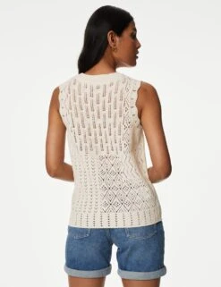 Cotton Rich Textured Knitted Vest 11 Cotton Rich Textured Knitted Vest -Marksandspencer Sale Store SD 01 T38 6869 KY X EC 3