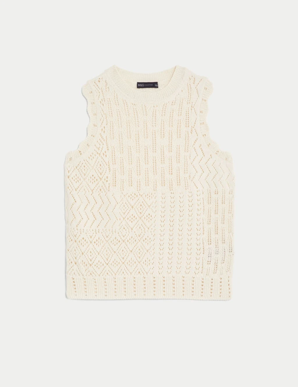 Cotton Rich Textured Knitted Vest 2 Cotton Rich Textured Knitted Vest - Image 2