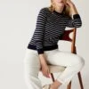 Pure Merino Wool Striped Crew Neck Jumper