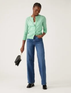 Pure Merino Wool Crew Neck Cardigan -Marksandspencer Sale Store SD 01 T38 8418 UO X EC 1