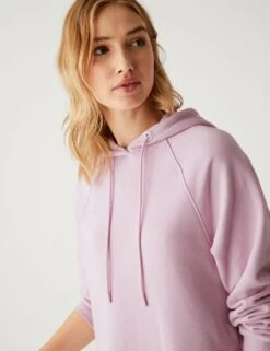 Pure Cotton Long Sleeve Longline Hoodie -Marksandspencer Sale Store SD 01 T41 5638C P9 X EC 2